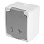 Розетка 1-местная с крышкой с/з, 250В, 16А, IP54, PST16-21-54, белый/серый