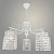Люстра N3795/5 WT белый 5х40W E27 d590 h550 crst, QH20