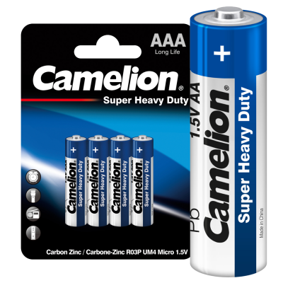 Батарейка CAMELION R03 Blue BL-4 (BP-4 B), 1.5В (48/1152)