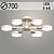 Люстра XI3238/6 WT+WOOD белый/дерево 108W LED 3000-6000K d700 h170, HN22