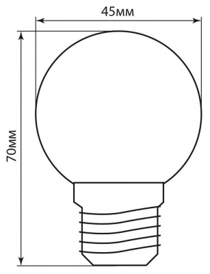 Лампа светодиодная FERON LB-37 5LED/1W 230V Е27 зеленый шарик (10/100)