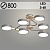 Люстра XI3271/6 GREY+WOOD серый/дерево 108W LED 3000-6000K d800 h190, HN23