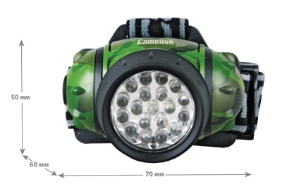 Фонарь CAMELION LED 5313-19F4ML налобный, металлик, 19LED, 4 режима, 3хAAA в комплекте (1/6)