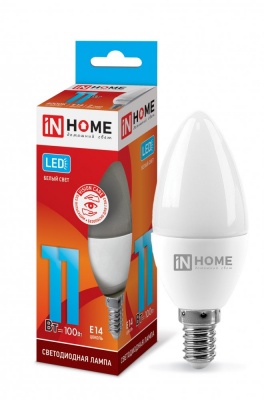 Лампа светодиодная IN HOME LED-СВЕЧА-VC 11Вт 230В Е14 4000К 820Лм 