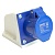 Розетка стационарная ST-113 16А 220В 2P+PE IP44, RST16-113-44 синий