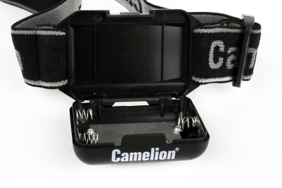 Фонарь CAMELION LED 5355 налобный, черн., 1Вт COB LED, 3реж, 3XAAA, пласт, блист