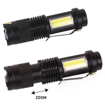 Фонарь CAMELION LED51531 черный LED XPE+COB ZOOM 4 реж 1XLR6 алюм. откр. блистер