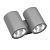 352694 Светильник PARO LED 2*2*6W 1920LM 24G СЕРЫЙ 4000K IP65