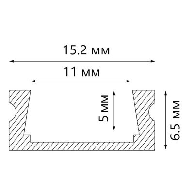 Соединительный профиль FERON CAB262 "накладной" узкий с заглушками серебро, 2м (60)