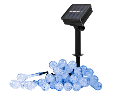 Светильник с солнечной батареей ФАZА SLR-G08-30B гирл., капли, синий (1/30)
