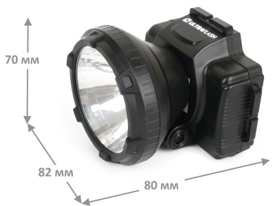 Фонарь ULTRAFLASH LED5364 налобный аккум., черный 0.5В LED 2режима, пластик (1/90)