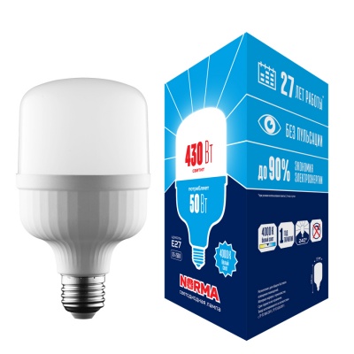 Лампа светодиодная VOLPE LED-M80-50W/4000K/E27/FR/NR