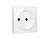 AP1070 Лицевая панель ALFA (Белый глянец) для электрической розетки с/з со шторками QUANT