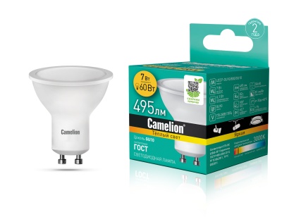 Лампа CAMELION LED7-GU10/830/GU10 220V 7W (1/10/100)
