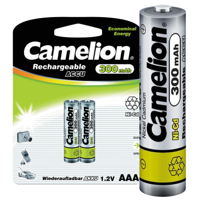 Аккум-р CAMELION AAA-300mAh Ni-Cd BL-2, 1.2B (24/480)