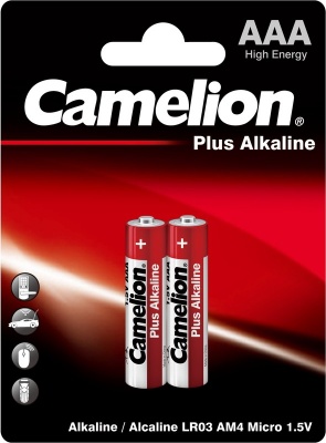 Батарейка CAMELION LR03 Plus Alkaline BL-2 (BP-2), 1.5В (24/576)