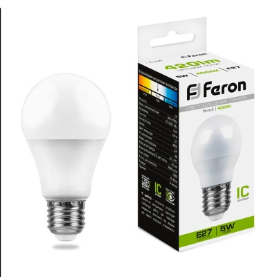 Лампа светодиодная FERON LB-38 8LED/5W 230V Е27 4000K (10/100)