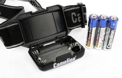 Фонарь CAMELION LED 5355 налобный, черн., 1Вт COB LED, 3реж, 3XAAA, пласт, блист