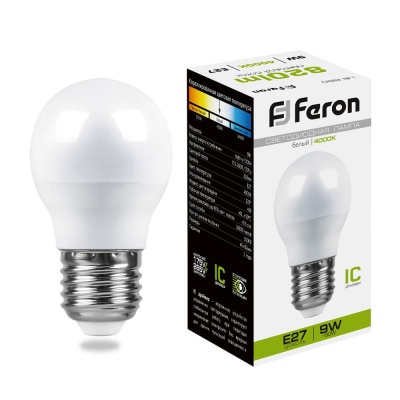 Лампа светодиодная FERON LB-550 9W 230V E27 4000K G45