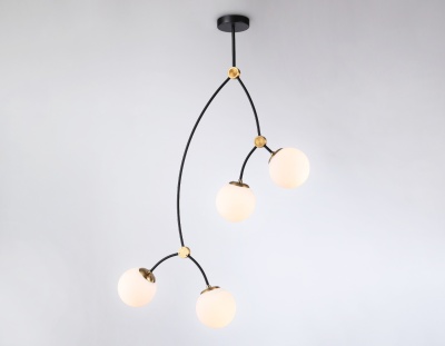 Люстра подвесная Ambrella TR2575/4 BK/SB черный/бронза E27/4 max 60W D790*1120