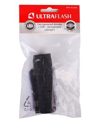 Фонарь ULTRAFLASH LED16011 (фонарь 3XR03, черный, COB LED 3Вт, пластик, блистер-пакет)
