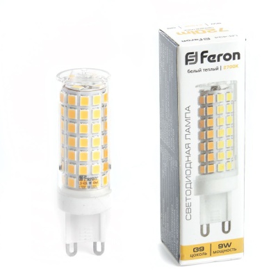 Лампа светодиодная FERON LB-434 9W 230V G9 2700K JCD