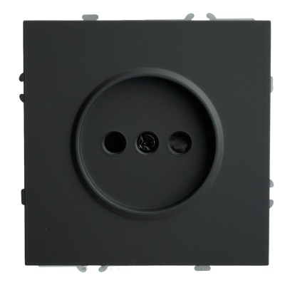 Розетка 1-местная с защитной шторкой (механизм) б/з, 250В, 16А, серия Эмили, RST10-5109-05, черный у