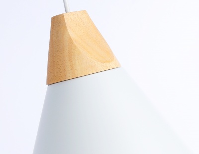 Светильник подвесной в стиле лофт Ambrella TR8195 WH/LW белый/светлое дерево E27 max 40W D230*935
