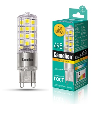 Лампа CAMELION LED6-G9-NF/830/G9 (Эл.лампа светодиодная 6Вт 220В)