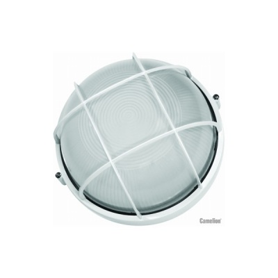 Светильник CAMELION 1101S C01 NEW 100W белый круг "Решетка" 230В до 130`C (1/8)