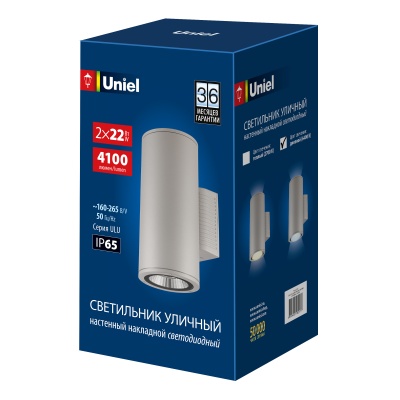Светильник архитектурный UNIEL ULU-S22D-2x22W/6400K IP65 LIGHT GREY