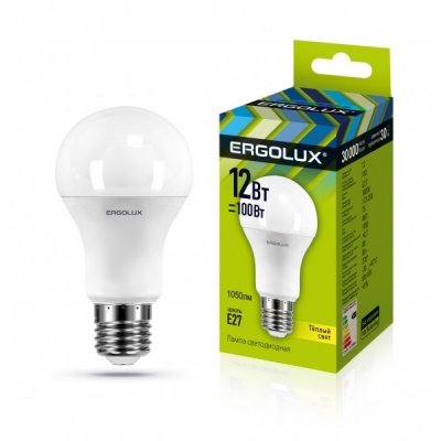 Лампа Ergolux LED-A60-12W-E27-3K ЛОН 172-265V