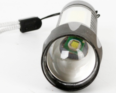 Фонарь ULTRAFLASH E1337 аккум. 3,7В, черный, XPE + COB LED, 3 Вт, 3 реж., Micro - USB, бокс