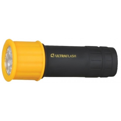 Фонарь ULTRAFLASH LED15001-B 3XR03 светофор, желтый с черным, 9LED, пластик (6/96)