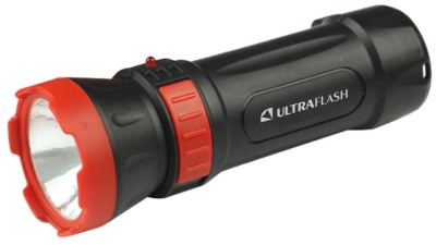 Фонарь ULTRAFLASH LED3849 аккум. 220В, черный, 1 LED, 2 режима,SLA, пластик, коробка