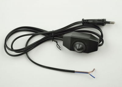 Сетевой шнур UNIEL UCX-C30/02A-170 BLACKс вилкой и выключателем с диммером. 2А, 500Вт, 1,7м. Черный.