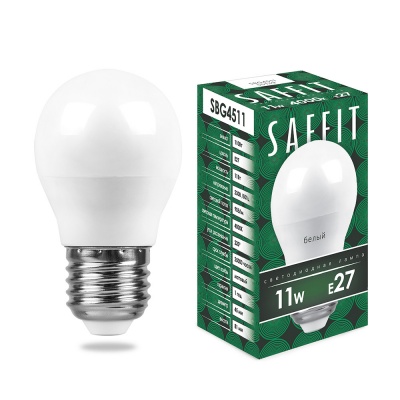 Лампа светодиодная SAFFIT 11W 4000K 230V E27 G45, SBG4511 ()