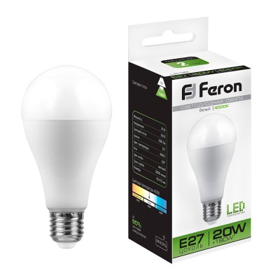 Лампа светодиодная FERON LB-98 20W 230V E27 4000K A65