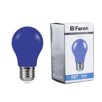 Лампа светодиодная FERON LB-375 3W 230V Е27 синий для белт лайта A50
