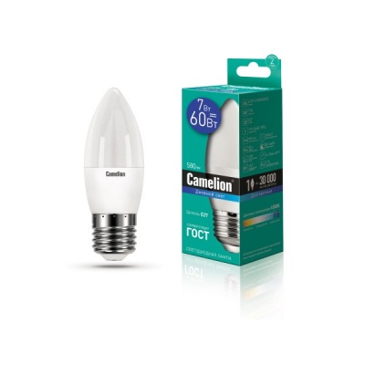 Лампа CAMELION LED7-С35/865/E27 220V 7W (1/10/100)