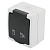 Розетка 1-местная с крышкой с/з, 250В, 16А, IP54. PST16-11-54, серый/графит