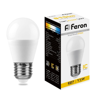 Лампа светодиодная FERON LB-750 11W 230V E27 2700K G45