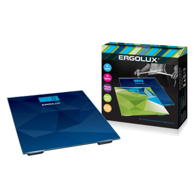 Весы напольные ERGOLUX ELX-SB03-C45 абстракция синяя (до 180 кг, LED подсветка) (1/8)