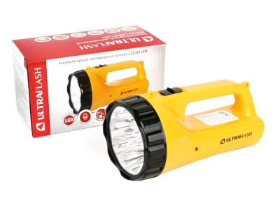 Фонарь ULTRAFLASH LED3816SM аккум. 220В желтый 9LED, 2 режима, SLA,пластик,коробка