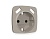 OP3690 Лицевая панель OMEGA (Серо-бежевый матовый) для электр розетки с/з со штор 2USB тип A+A QUANT