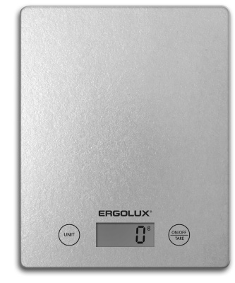 Весы кухонные ERGOLUX ELX-SK02-С03 серые (до 5кг, 195*142 мм) (1/20)