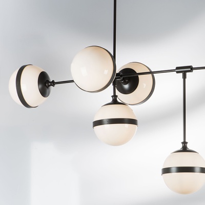 813197 Люстра GLOBO 9х40W E14 umber/white