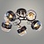 Люстра XA1254/5 BK+FGD черный/золото 5х60W E27 d540 h250