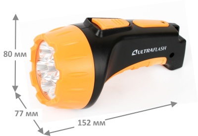 Фонарь ULTRAFLASH LED3807 аккум. 220Вт черный/желтый 7LED 2режима SLA пластик (5/60)