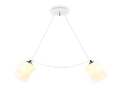 Люстра подвесная Ambrella TR303154/2 WH/CH/FR белый/хром/белый матовый E27/2 max 40W 640*115*410